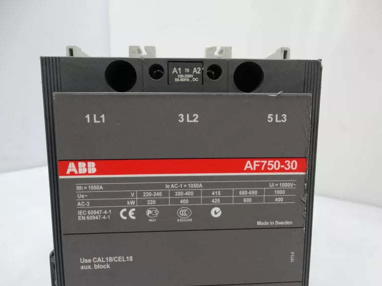 ABB AF750-30 Contactor - 3 pole, 1000 V, IEC or 600 V UL. Industrial Automation Part