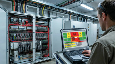 Engineer viewing fault diagnostic log in Studio 5000 software