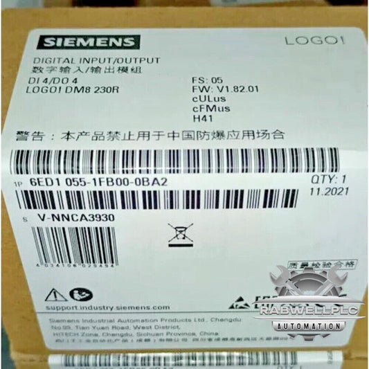 New Siemens 6ED1 055-1FB00-0BA2 6ED1055-1FB00-0BA2 LOGO DM8230R expansion module