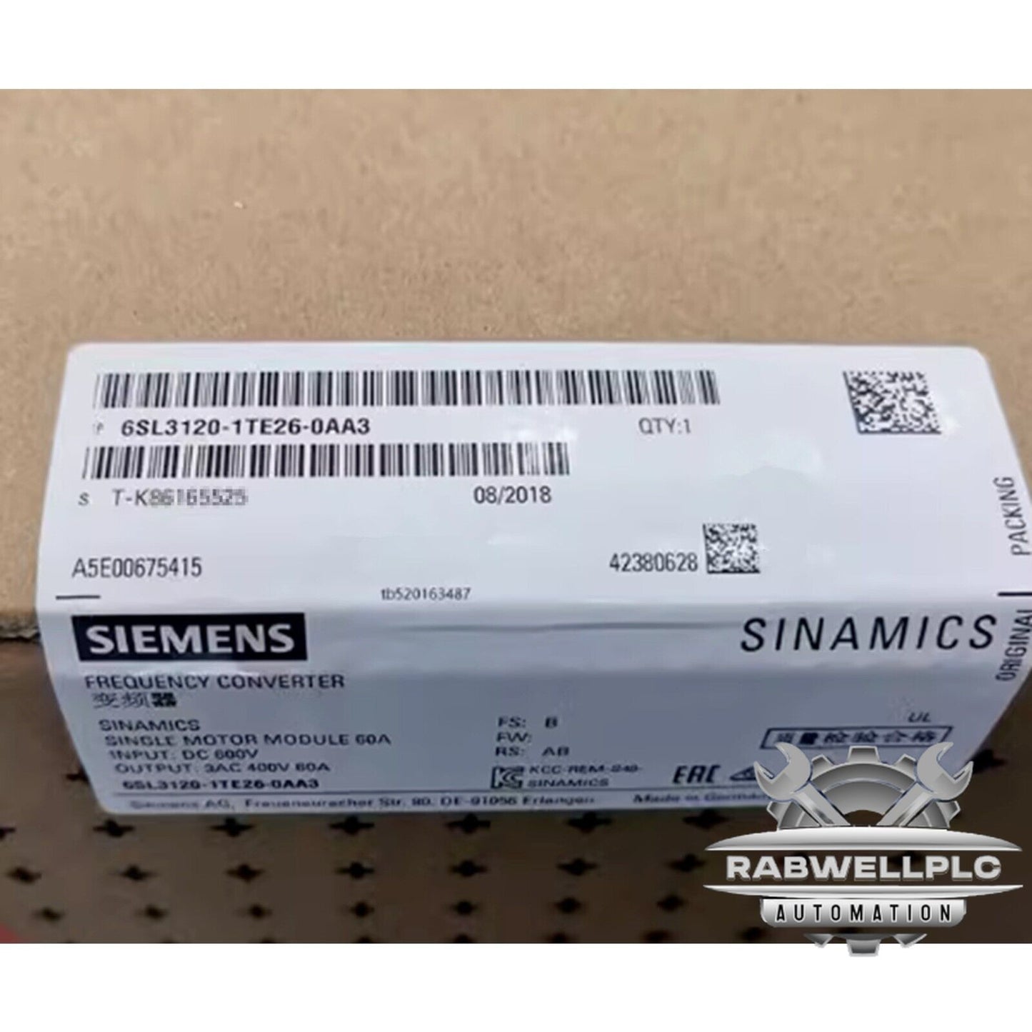 6SL3120-1TE26-0AA3 SIEMENS SINAMICS S120 6SL3120-1TE26-0AA3 Single Motor Module