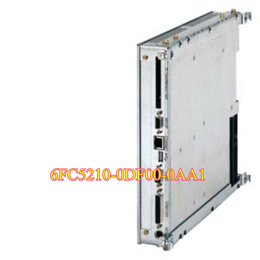 Siemens 6FC5210-0DF00-0AA1 PLC Module, industrial automation part, front view, metallic color.