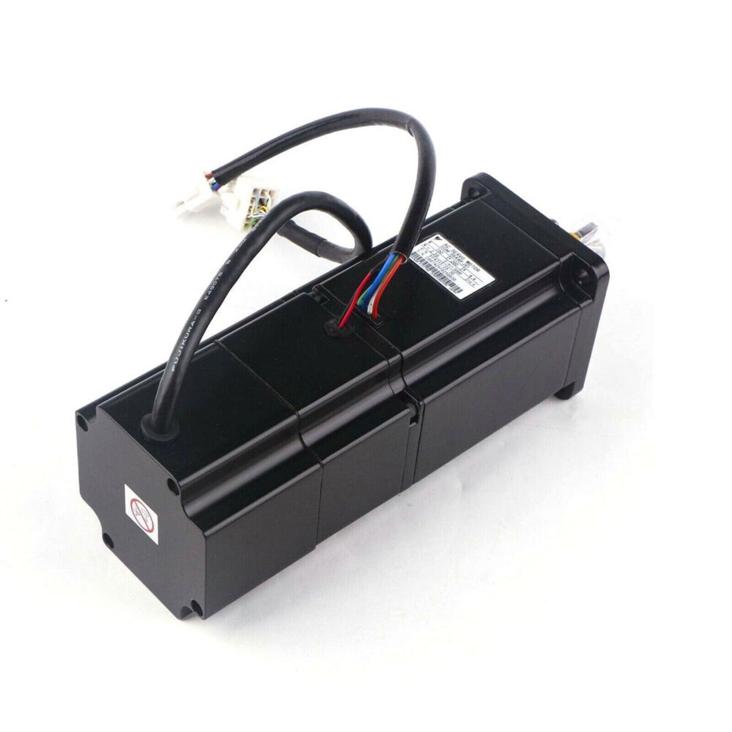 YASKAWA Servo Motor SGM-08AWFJ91, black industrial motor with wiring and label.