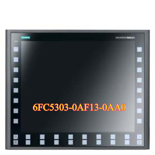Siemens SINUMERIK OP019 PLC 6FC5303-0AF13-0AA0, black screen with function buttons, industrial automation
