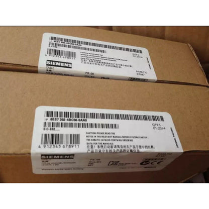 Siemens S7-300 connecting cable box, product code 6ES7 392-4BC50-0AA0, with packaging labels.