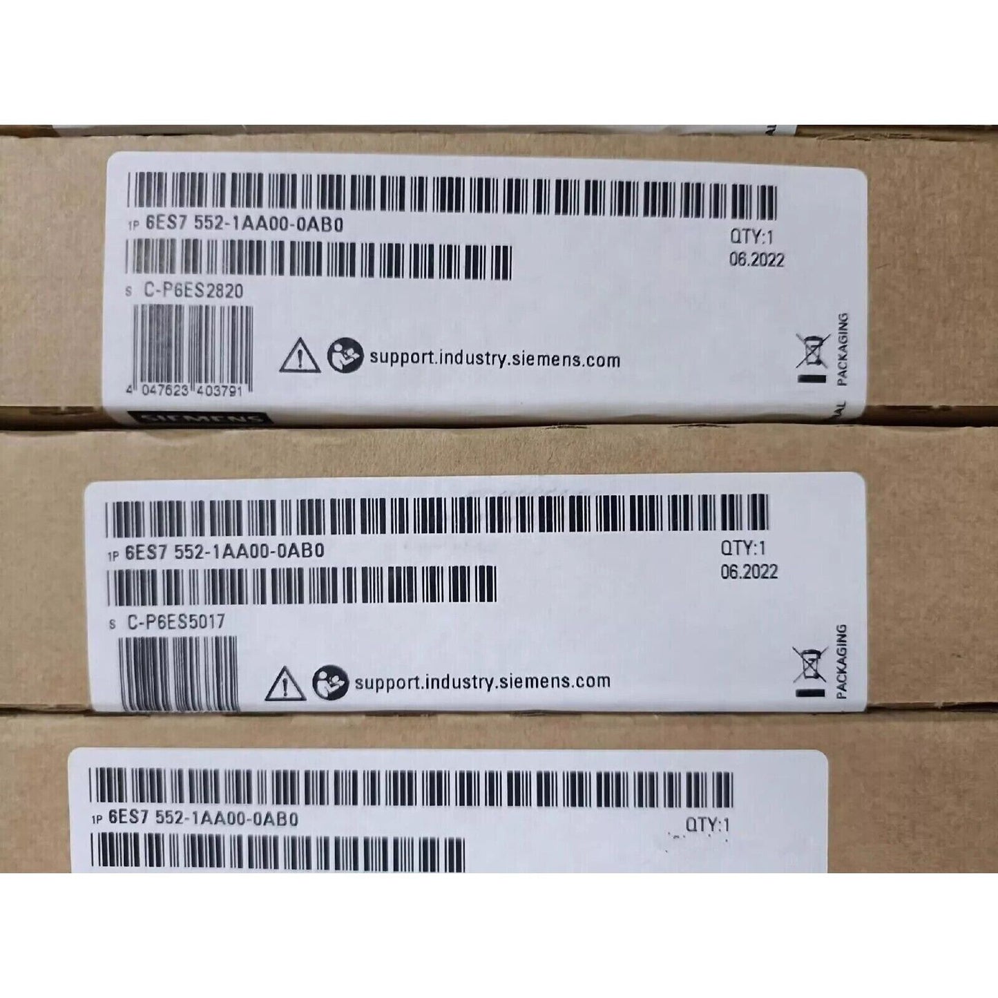Siemens 6ES7 552-1AA00-0AB0 PLC module packaging, industrial automation part