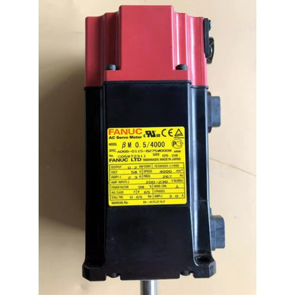 FANUC A06B-0115-B275#0008 Servo Motor, black and red, 4000 min-1 speed, industrial automation part