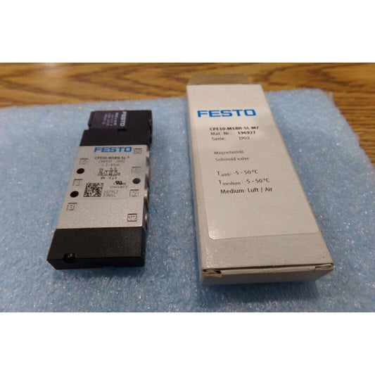 Festo CPE10-M1BH-5L-M7 Solenoid Valve. Industrial automation part with packaging,  196927 model number.