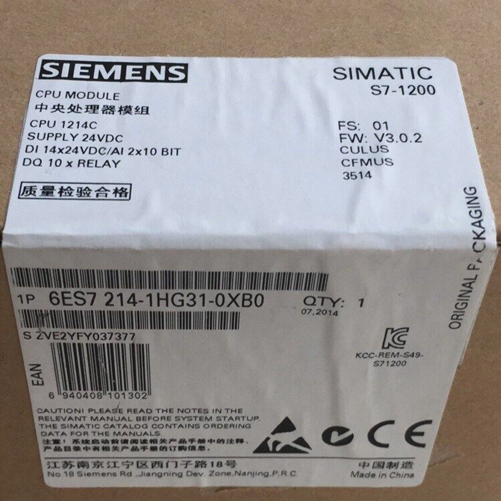 Siemens SIMATIC S7-1200 CPU 1214C PLC module, 6ES7214-1HG31-0XB0, industrial automation part
