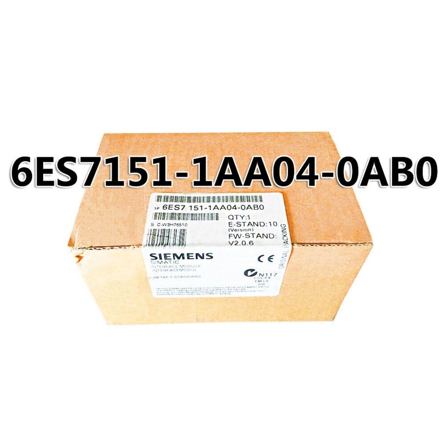 Siemens 6ES7151-1AA04-0AB0 DP Interface Module, SIMATIC S7-1500, industrial automation part in box.