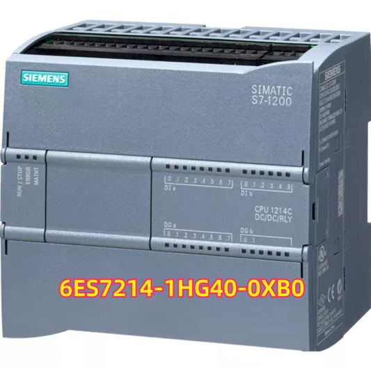 Siemens SIMATIC S7-1200 CPU 1214C DC/DC/RLY, part number 6ES7214-1HG40-0XB0, industrial automation PLC module