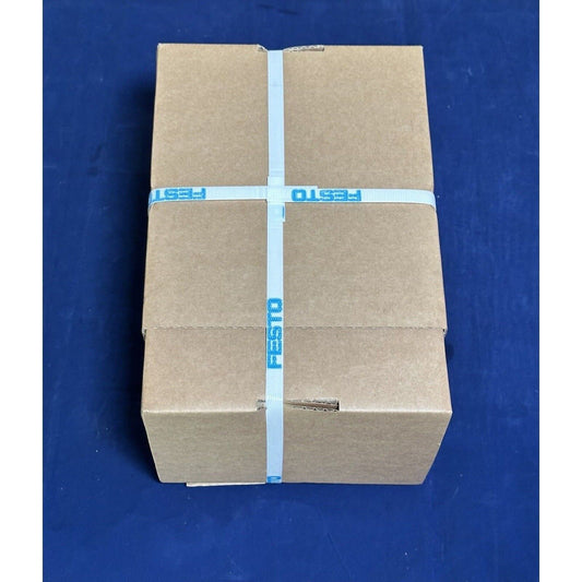 Festo MS6-SV-1/2-E-10v24-SO-A4-MP 1548713 Soft Start Exhaust Valve in shipping box, secured with FESTO branded tape.