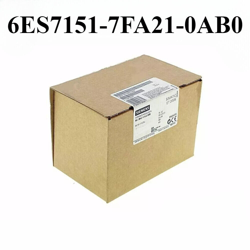 Siemens SIMATIC ET 200S DP IM151-7 F-CPU in brown cardboard box, product code 6ES7151-7FA21-0AB0.