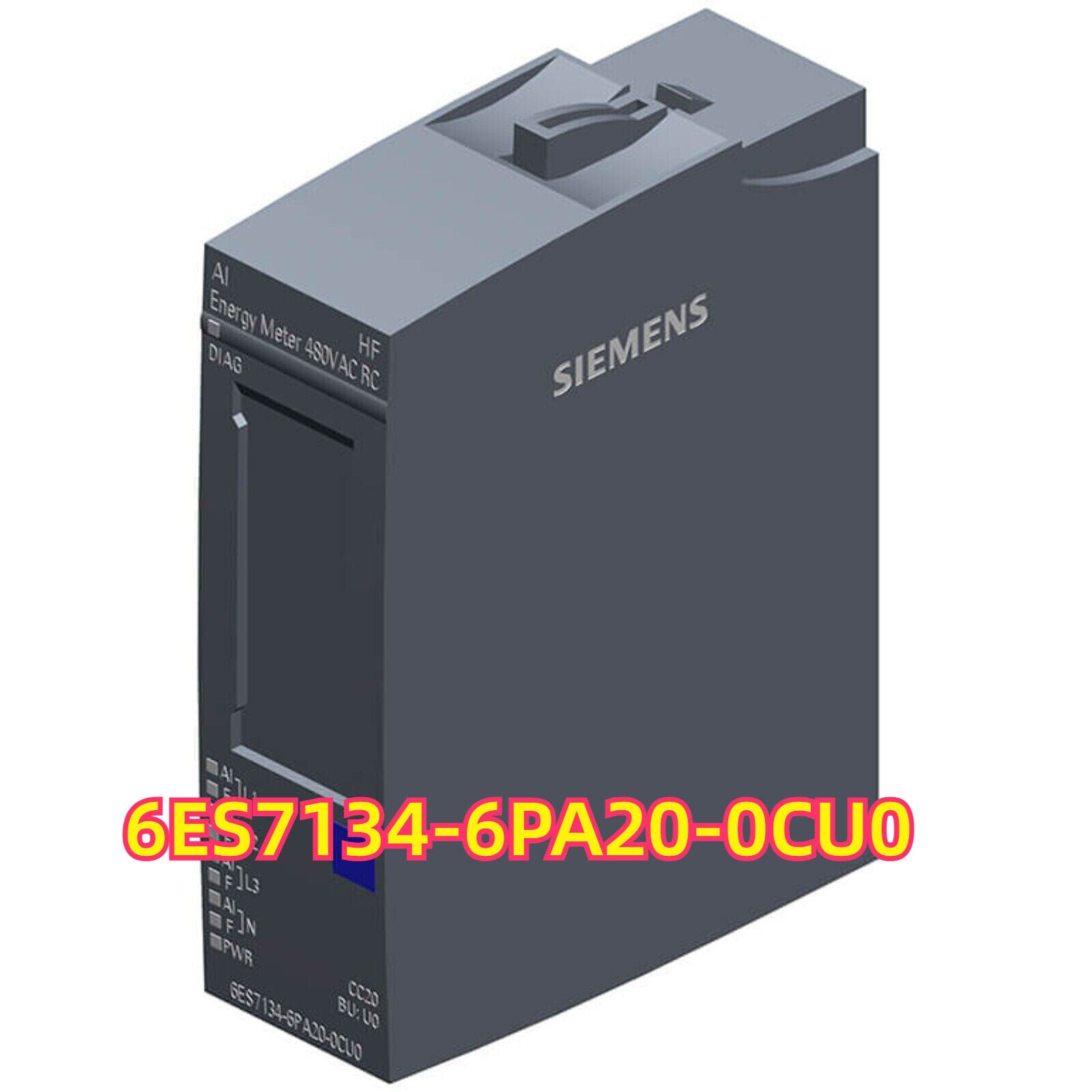 Siemens PLC Analog Input Module 6ES7134-6PA20-0CU0, Energy Meter, gray industrial automation part