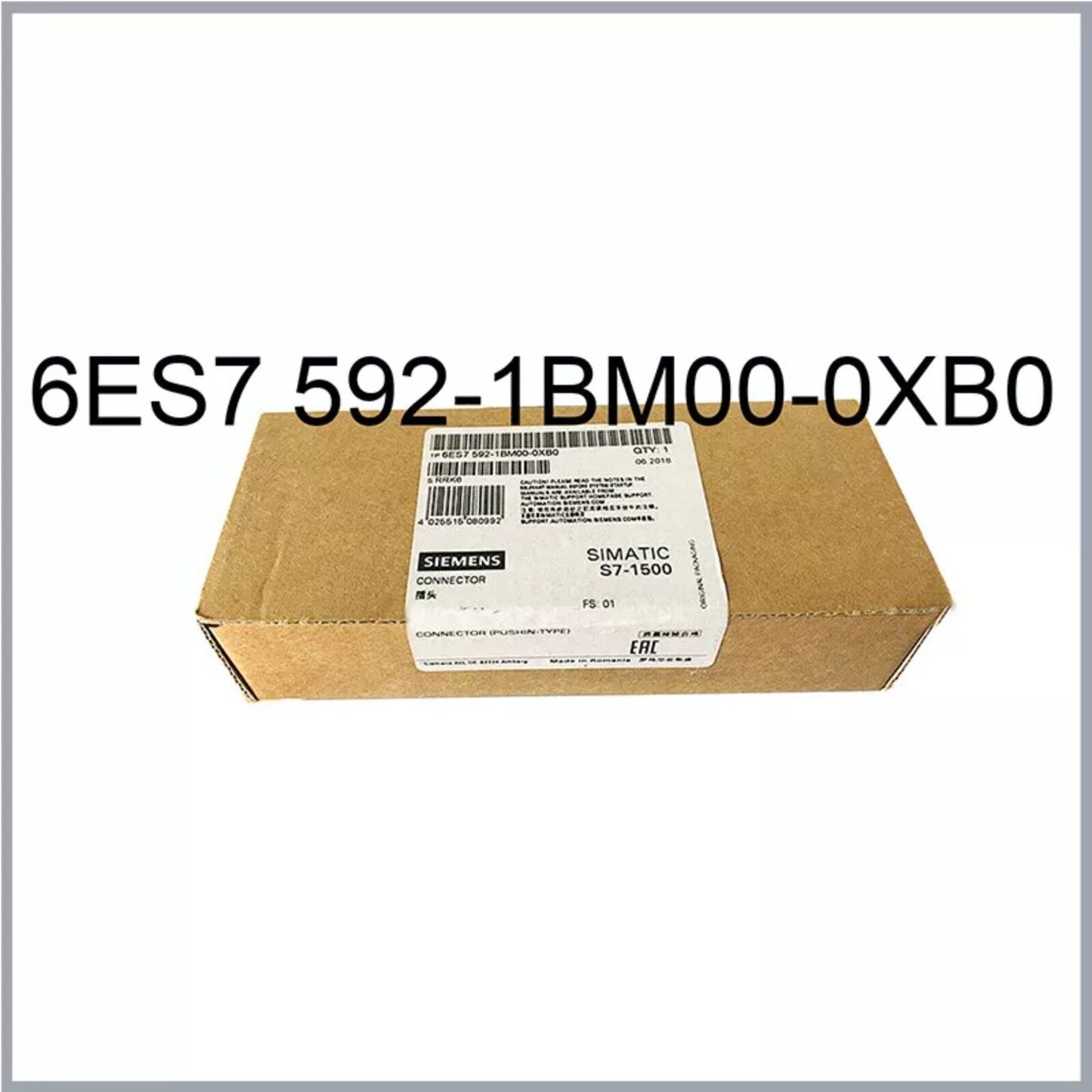 Siemens SIMATIC S7-1500 6ES7 592-1BM00-0XB0 backplane bus connector in packaging