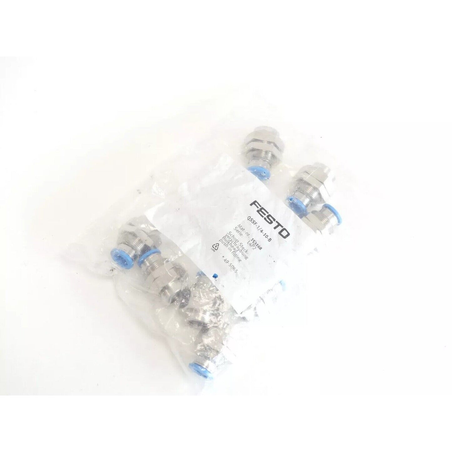 Festo QSSF-1/4-10-B Bulkhead Push-In Fitting, industrial automation part