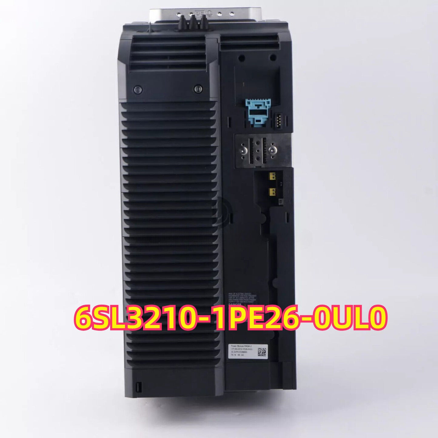 SINAMICS G120 Power Module 6SL3210-1PE26-0UL0, Black and gray industrial drive component.