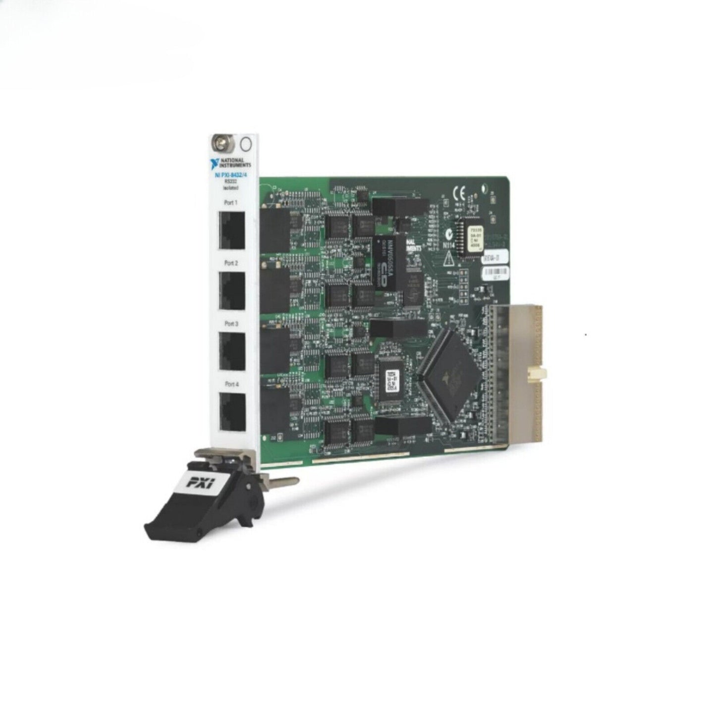 NI PXI-8432/4 PXI Serial Interface Module. RS232, with four RJ45 ports. Industrial automation.