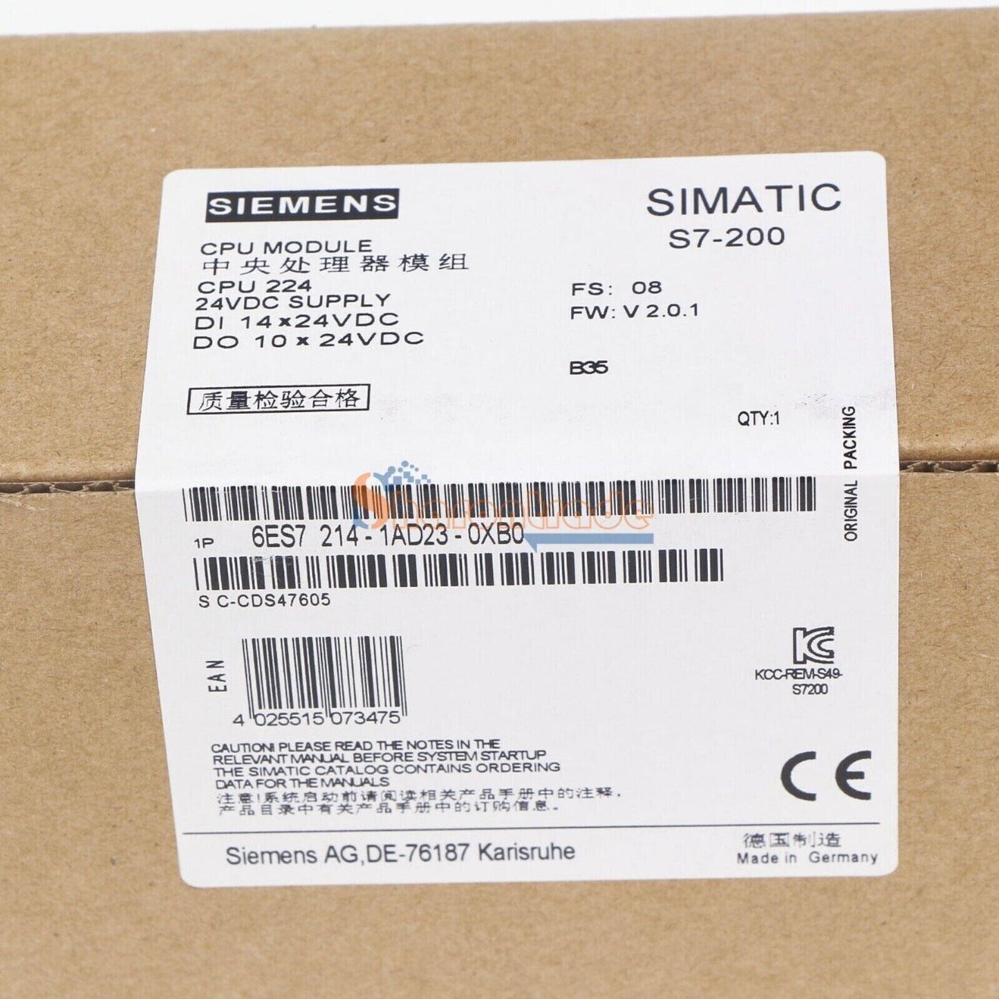 PLC | Siemens | 6ES7214-1AD23-0XB0 SIMATIC S7-200CPU 224 6ES7 214-1AD23-0XB0
