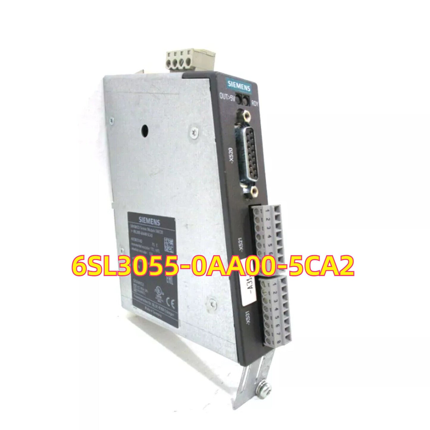 Siemens SINAMICS G120C Control Unit 6SL3055-0AA00-5CA2, a compact drive system, with connectors and labels.