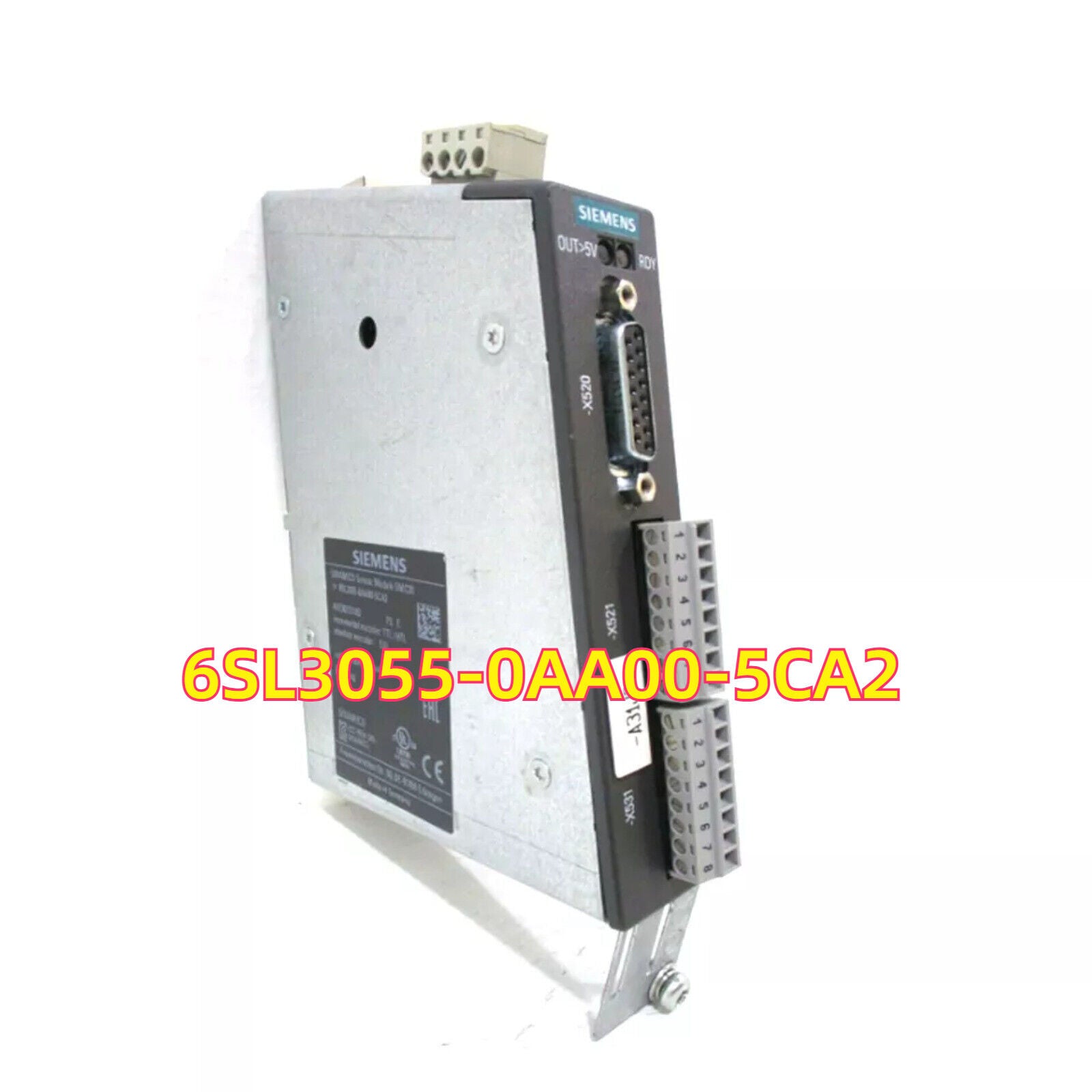 Siemens SINAMICS G120C Control Unit 6SL3055-0AA00-5CA2, a compact drive system, with connectors and labels.