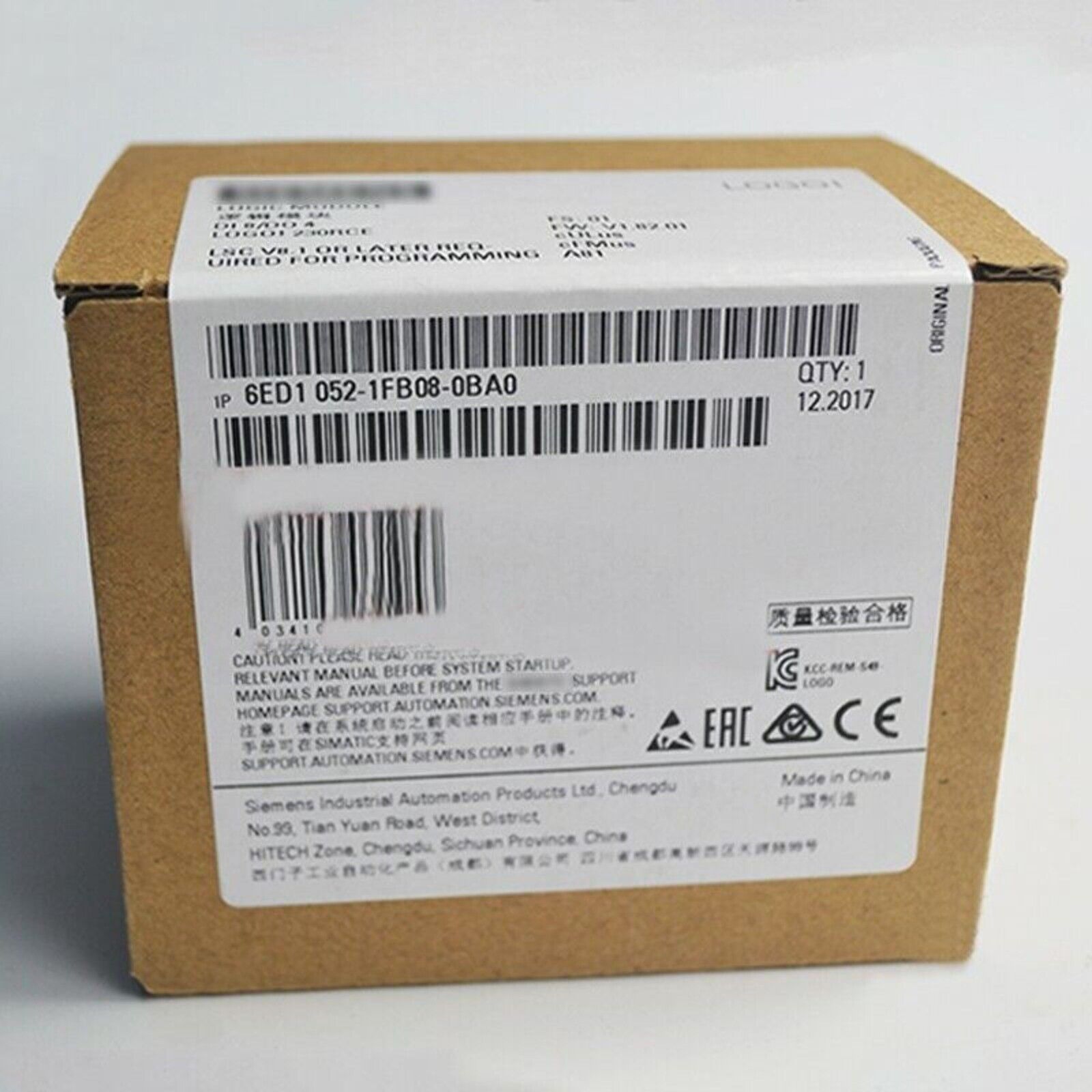 Siemens LOGO! 8 logic module packaging - 6ED1 052-1FB08-0BA0