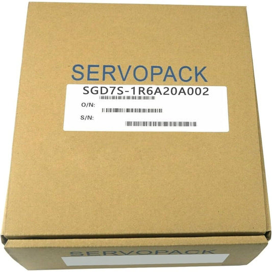 SERVOPACK SGD7S-1R6A20A002 AC Servo Driver box, brown cardboard packaging, product label