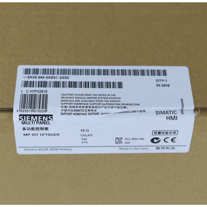 HMI Device | Siemens | 6AV6644-0AB01-2AX0 SIMATIC MP377 SCREEN 6AV6 644-0AB01-2AX0