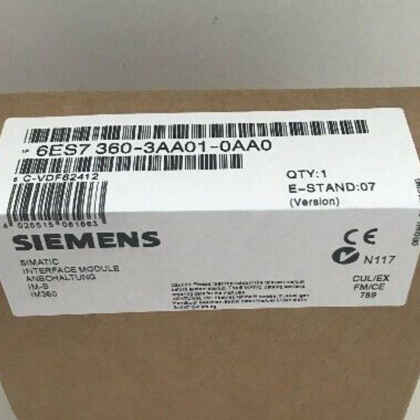 Siemens SIMATIC IM 360 Interface Module in box, 6ES7360-3AA01-0AA0, automation part