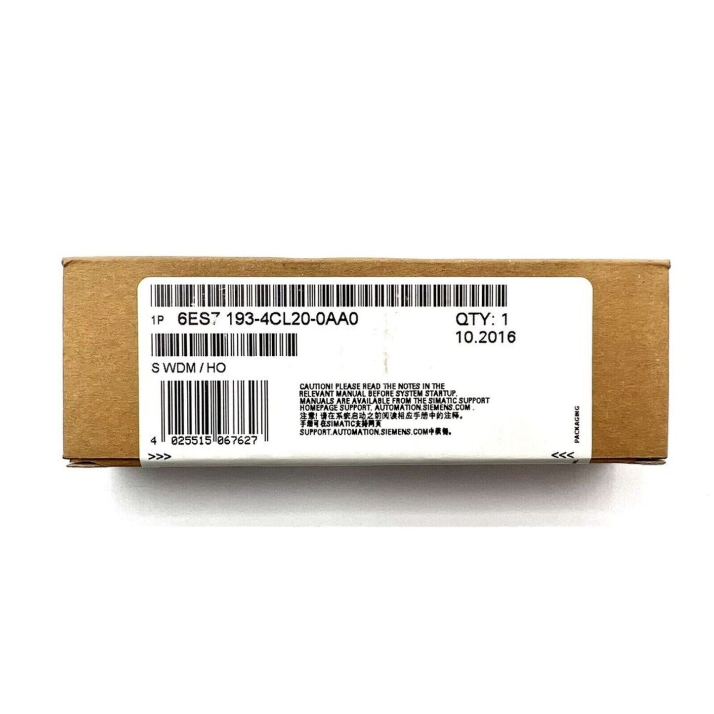 Siemens SIMATIC DP 1 Terminal Module 6ES7193-4CL20-0AA0 packaging, quantity 1, automation part