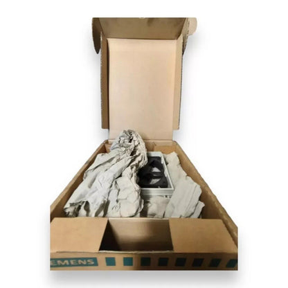 Siemens PLC component in a cardboard box, with protective packing material; 6FC5147-0AA07-0AA1