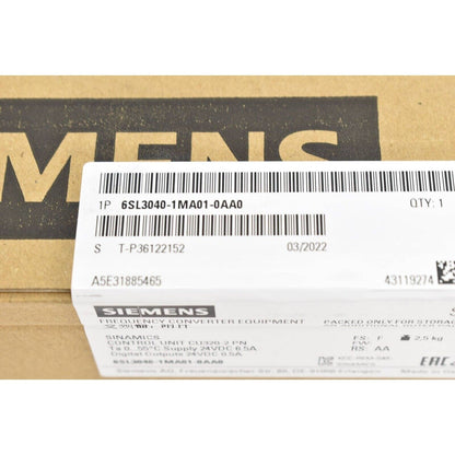 Siemens SINAMICS CU320-2 PN control unit box, 6SL3040-1MA01-0AA0. Industrial automation part.