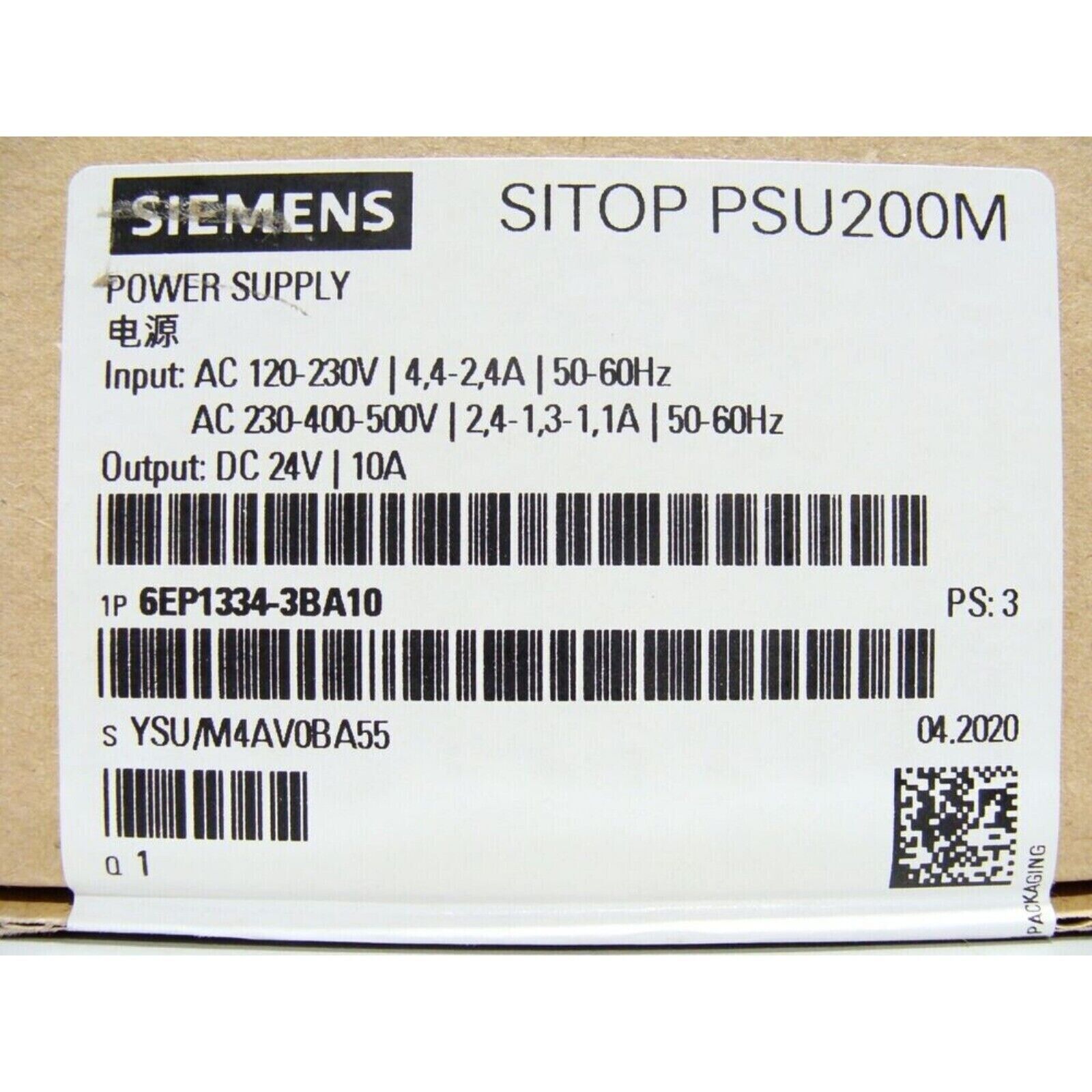Siemens SITOP PSU200M Power Supply 6EP1334-3BA10, 10A, Industrial Automation