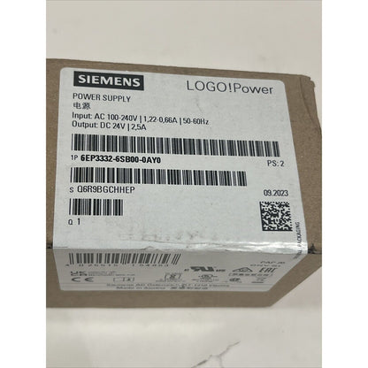 Siemens LOGO!Power 6EP3332-6SB00-0AY0 stabilized power supply, industrial automation component.