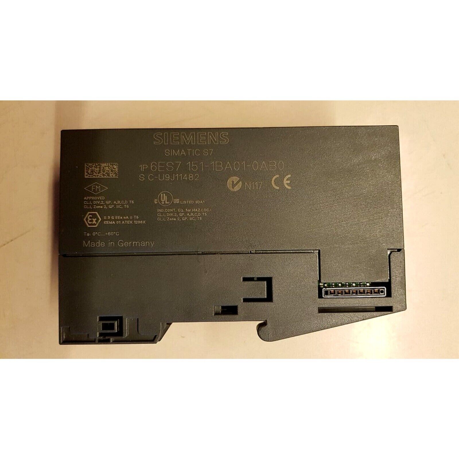 Siemens SIMATIC S7 1P 6ES7 151-1BA01-0AB0 DP Interface Module. Industrial automation part, Made in Germany.