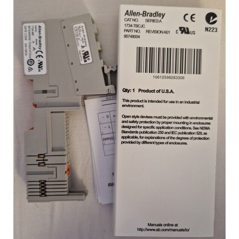 Allen-Bradley 1734-TBCJC POINT I/O terminal base, new in box, product label visible, industrial automation part.