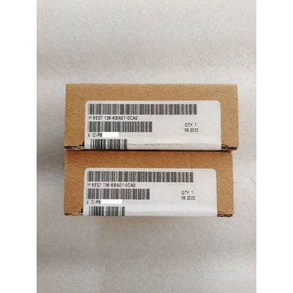 Siemens PLC module 6ES7136-6BA01-0CA0, two boxes with labels, QTY 1, 06.