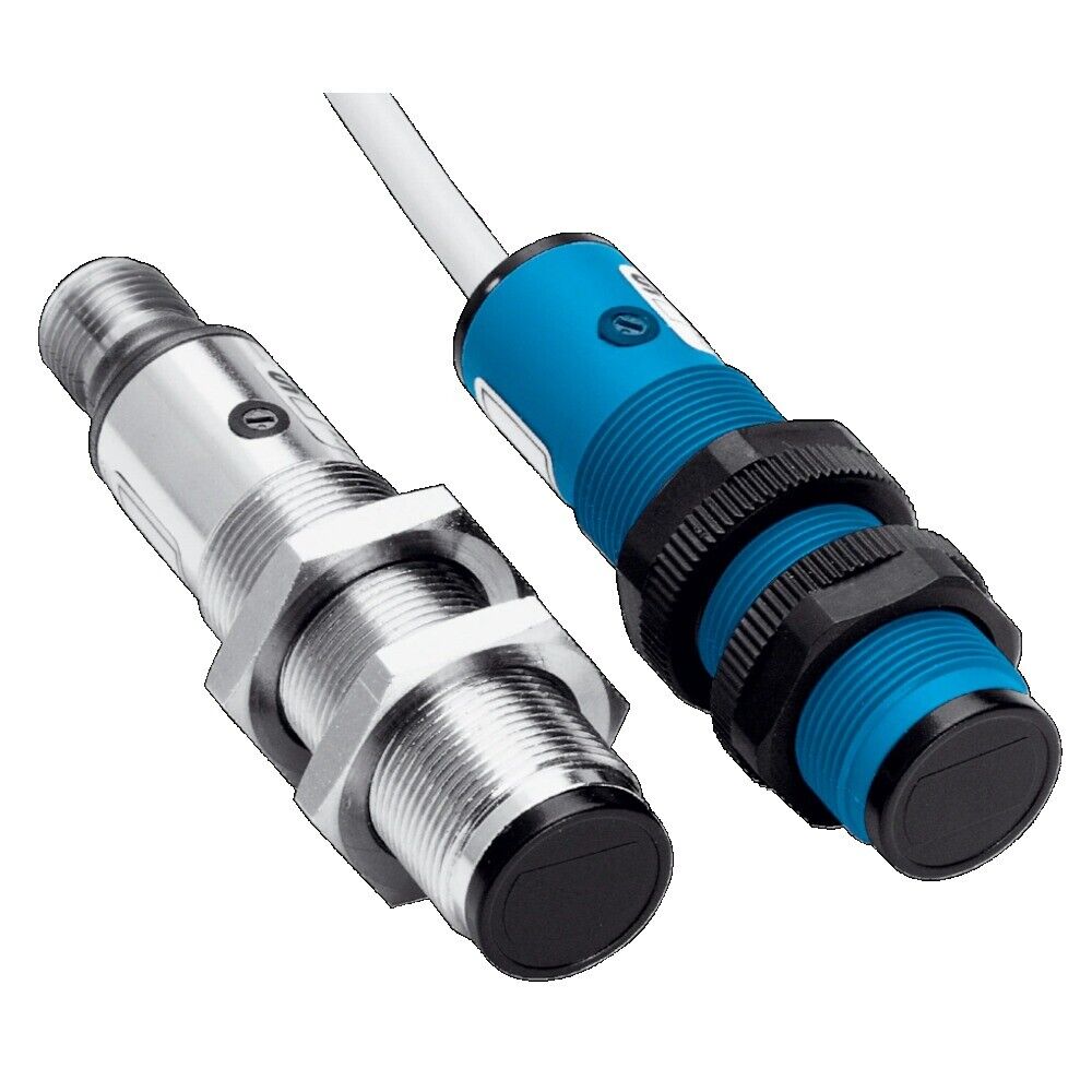 SICK VTE18-4N4712 Photoelectric Sensor, industrial automation part, metal and blue body