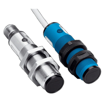 SICK VTE18-4N4712 Photoelectric Sensor, industrial automation part, metal and blue body