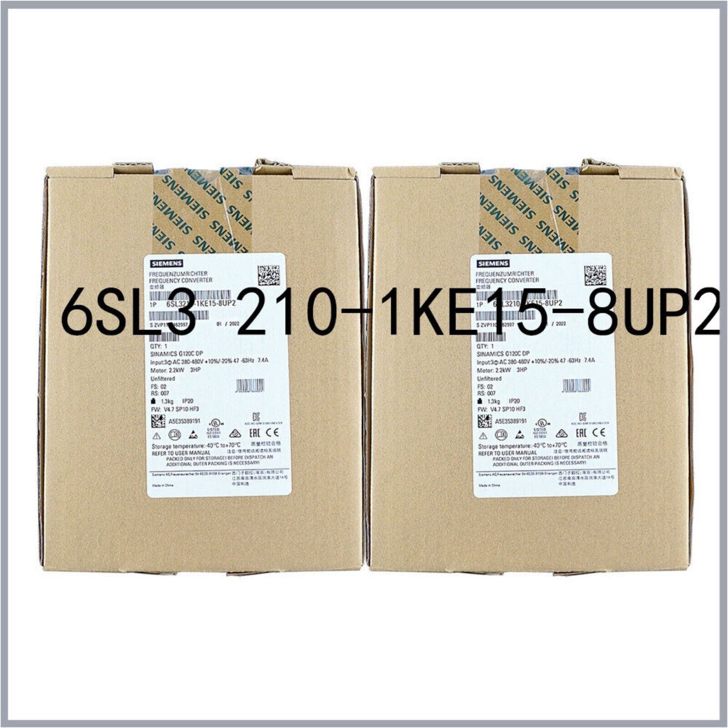 Siemens SINAMICS G120C frequency converter 6SL3210-1KE15-8UP2, industrial automation part, new and genuine.