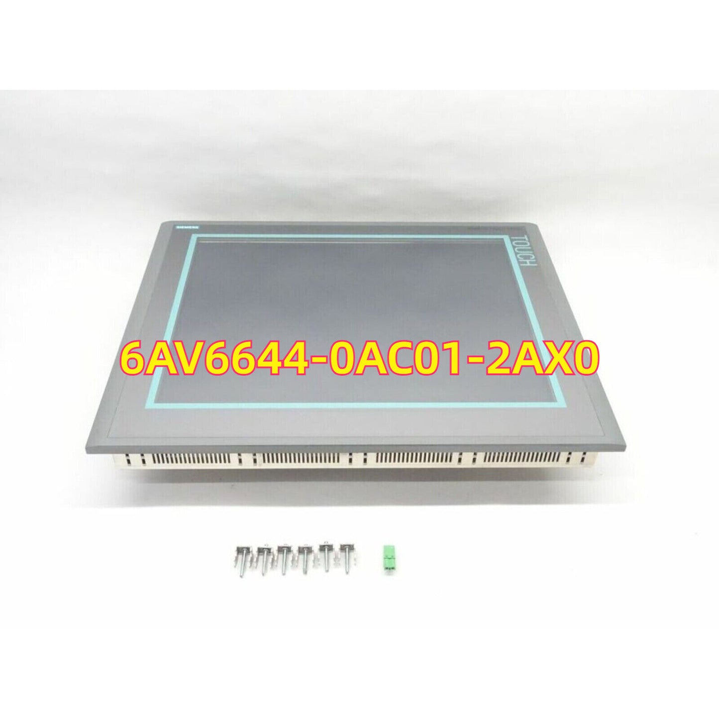 Siemens SIMATIC HMI Basic Panel 6AV6644-0AC01-2AX0, industrial automation equipment, 9-inch display touch panel, grey