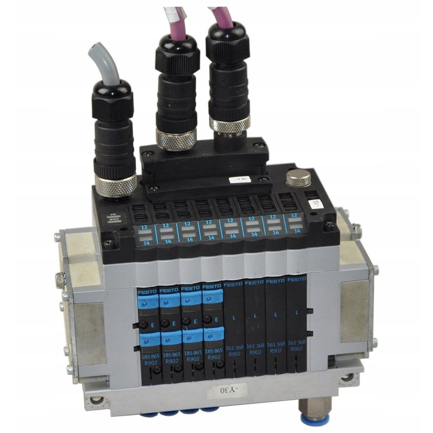 FESTO CPV10-GE-CO2-8 controller, industrial automation part with connectors and valves for pneumatic systems.