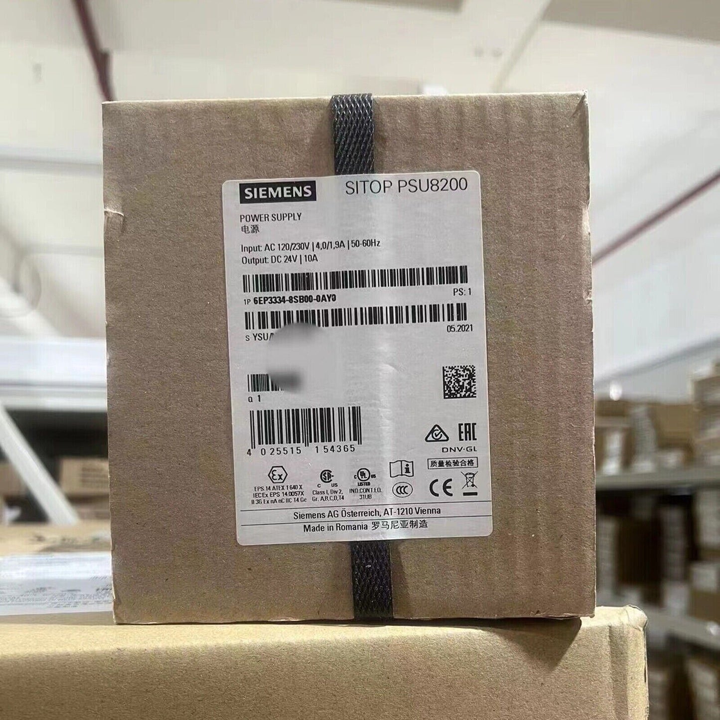 Siemens SITOP PSU8200 Power Supply, 6EP3334-8SB00-0AY0, industrial power supply, 24V 10A, made in Romania