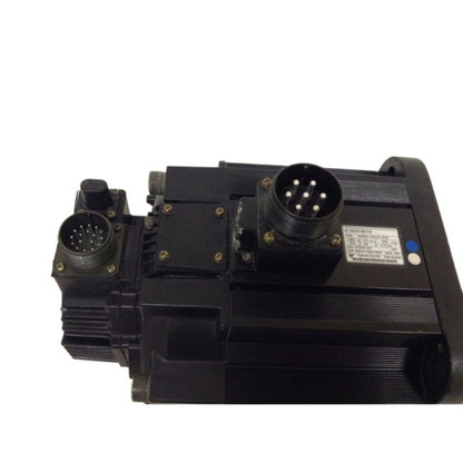 Yaskawa SGMGH-30A2A-YR35 AC Servo Motor. Black industrial motor with multiple connection ports, showing specifications label.