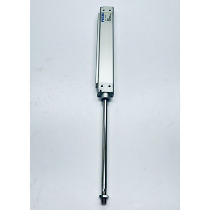 Festo DZH-25-200-PPV-A flat cylinder, silver pneumatic actuator, industrial automation part.