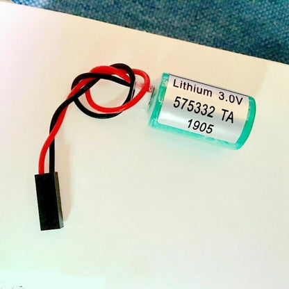 Siemens SINUMERIK/SIMOTION Lithium 3.0V battery with connector, 575332 TA 1905, battery replacement part.