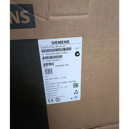 Siemens SINAMICS G120 PM240 Power Module 6SL3224-0BE27-5AA0 box, industrial automation equipment