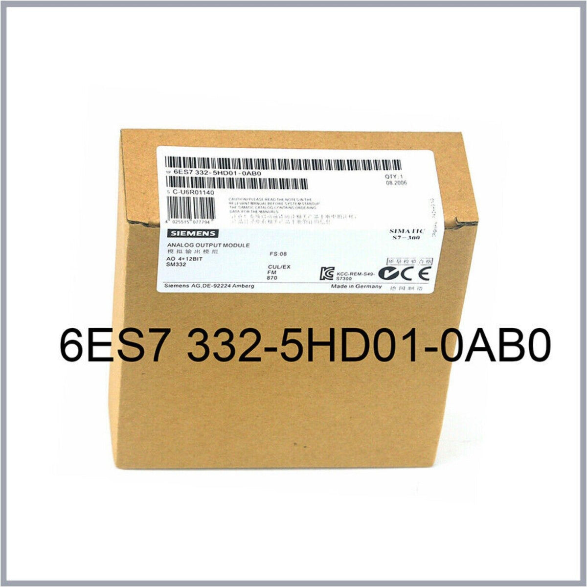 PLC | SIMATIC S7-300| Siemens | 6ES7332-5HD01-0AB0 6ES7 332-5HD01-0AB0 S7-300 Analog output SM 332