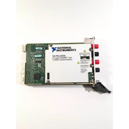 NI PXI-4070 digital multimeter. Features FlexDMM with 1.8 MS/s Isolated Digitizer. Includes fuse replacement instructions.