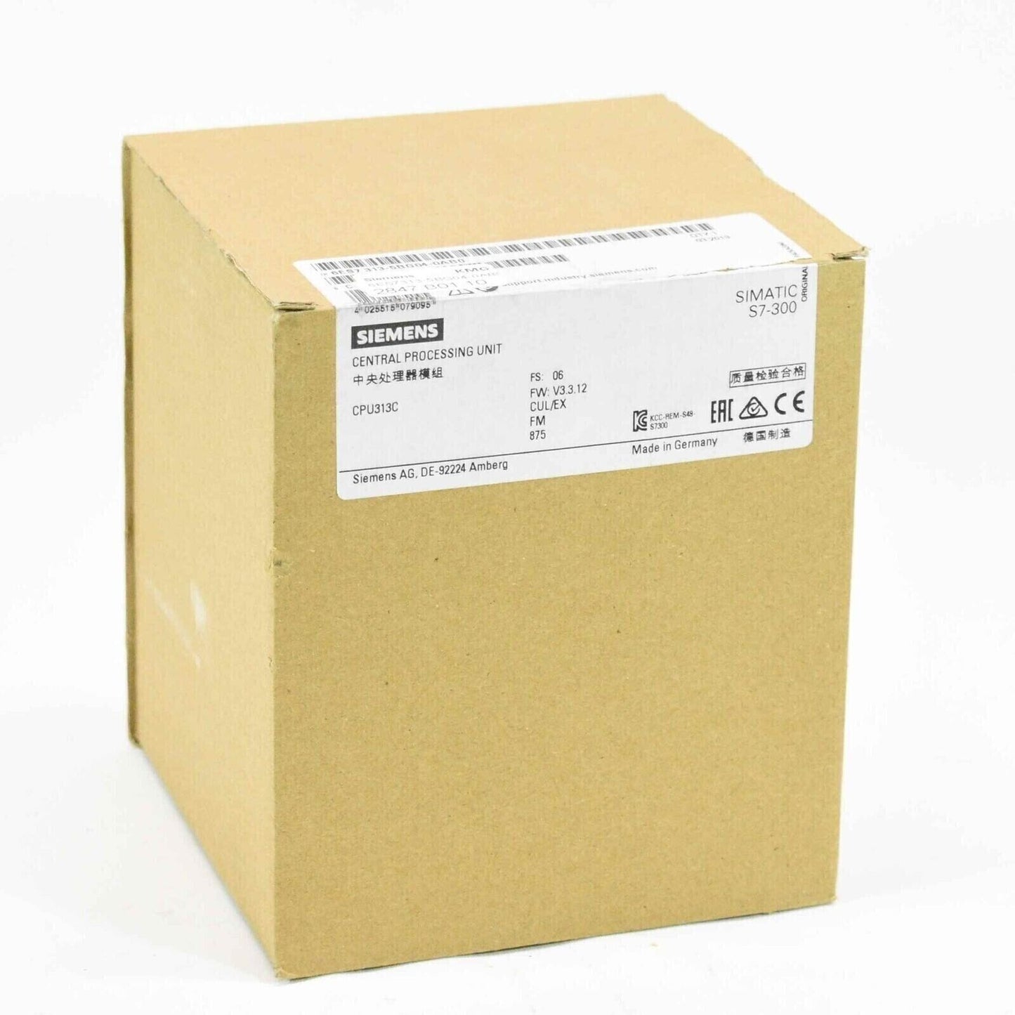 Siemens SIMATIC S7-300 CPU 313C PLC in packaging, industrial automation part