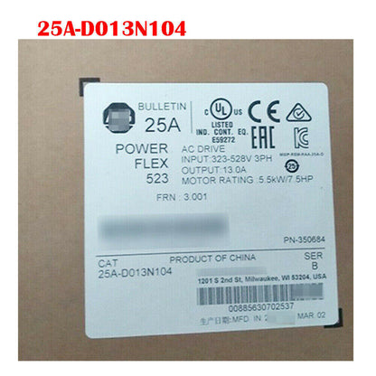 Allen-Bradley PowerFlex 523 AC Drive Label, 25A-D013N104, Product of China, industrial automation part.